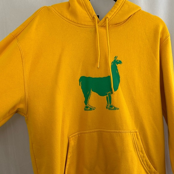 Nike SB Llama Fleece Skate Hoodie in Yellow Mens Size Small - Picture 2 of 6